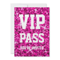 Glitzrosa VIP PASSERAR" inbjudan