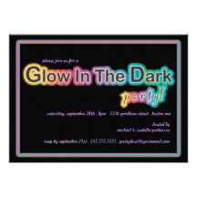 Glöd i den mörka Blacklight partyinbjudan