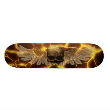 Glödande bevingad skalle för Lava Skate Board