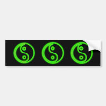 Glödande grön Yin Yang bildekal