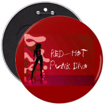 Glödhet Punk Diva Knapp