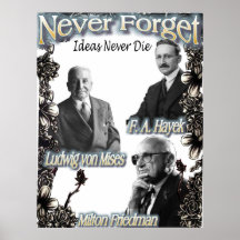 Glöm aldrig österrikarna Hayek, Friedman, Mises Posters