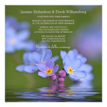 Glöm mig inte inbjudningar för blommafotobröllop