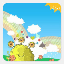 glückliches Monster happy Aufkleber