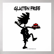 Gluten-Fri stolligSilhouettedesign Affisch