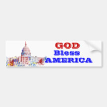 God Bless America 4th of July  patriotic sticker Bumper Stickers