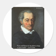 Goethe kärlek/grafisk lust & citationsteckengåvaut rund klistermärke