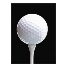 Golfboll och utslagsplats på den skräddarsy Svarte Inbjudningskort