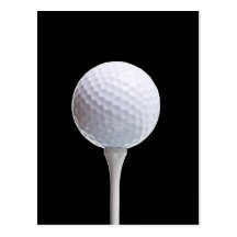 Golfboll och utslagsplats på den skräddarsy Svarte Vykort