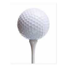 Golfboll & utslagsplats på vit skräddarsy mall vykort