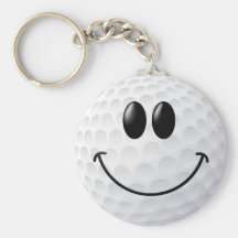 Golfbollsmiley face nyckel ringar