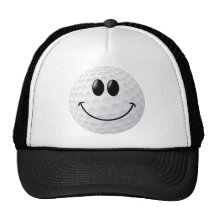 Golfbollsmiley face trucker keps