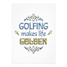 GOLFSPELET är guld- Skräddarsydda Inbjudan