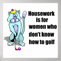 Golfspelkatt Print