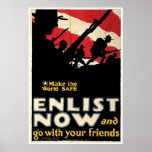 Gör världen säker ~ att enlist nu affischer