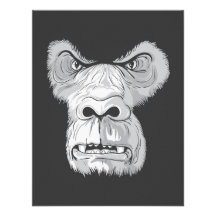 gorillaansiktevektor anpassade inbjudan