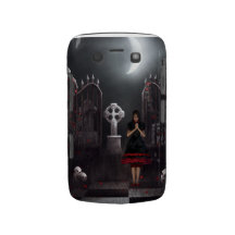 Goth flicka i spöklik månbelyst kyrkogård blackberry bold case