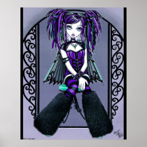 Goth "Reagan" för purpurfärgad Cyber felik affisch