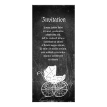 Gotisk barnvagn inbjudningskort