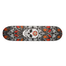 Gotisk döskallar - orange anpassningsbara skateboard