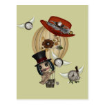 gotisk konst för laveauluftballongsteampunk vykort