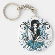 Gotisk Retro blommafe Keychain "för china" Nyckel Ringar