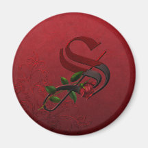 Gotisk rosa Monogram S Magneter