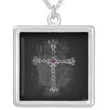 gotiskt argt halsband - lila