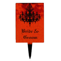 Gotiskt romanskt Victorianljuskronabröllop Cake Topper
