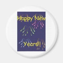 Gott nytt år fyrverkerier magnet för kylskåp