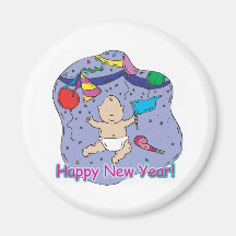 Gott nytt årbaby magnet för kylskåp