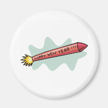 Gott nytt årraket kylskåpmagneter
