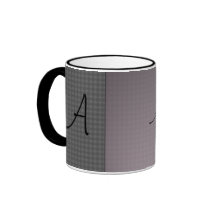 Grå färg-Blek rosa Diamant-Initial mugg