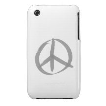 Grå fredstecken Case-Mate iPhone 3 fodral