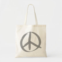 Grå fredstecken tote bag