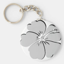 grå hibiskusaloha blomma nyckel ringar