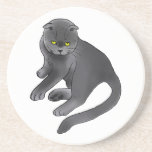 grå katt glasunderlägg