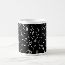 Grå musik noterjam_ kaffe muggar