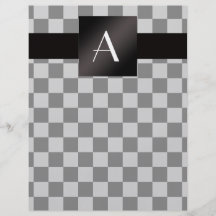 Grå och svart checkers för Monogram Custom Flyer