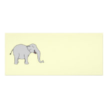 Grå skratta elefant. Cartoon. Anpassade Inbjudan