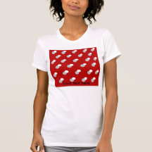 Grå vitpolka dots på burgundy bakgrund t-shirt