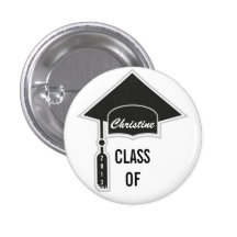 Graduation Cap Template Pinback Buttons