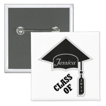Graduation Cap Template Pinback Buttons