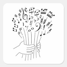 Grafisk design: blommor av musik noter - klistermärken