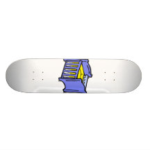 Grafisk gul madrass för babylathundblått skate boards