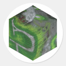 Grafitti remix rund klistermärke