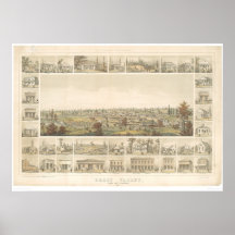 Gräs dalen, den panorama- kartan 1858 (0663A) för  Affischer