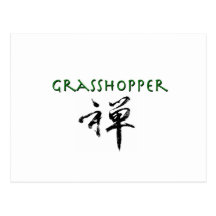 Gräshoppa med "Zen" symbol Vykort