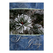 Grästräd i snö-Säsong hälsningar Kort