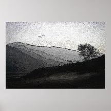 Grått berg print